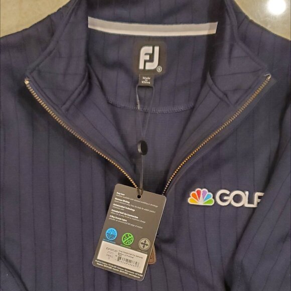 NBC Tour Footjoy Golf Sweater Men's Small Navy Drop Needle Half Zip NWT - Picture 6 of 6
